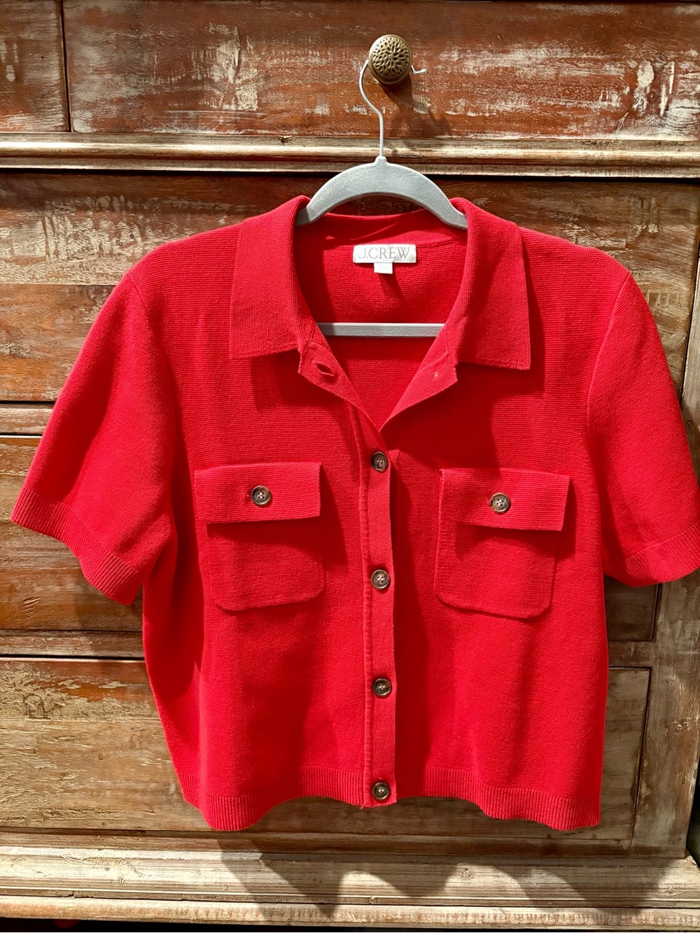 J. Crew Bright Red Knit Top
